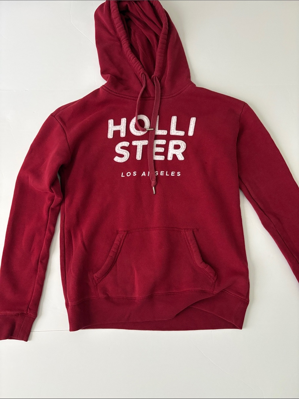 Hollister women’s  Burgundy Hooded Sweatshirt with White Logo